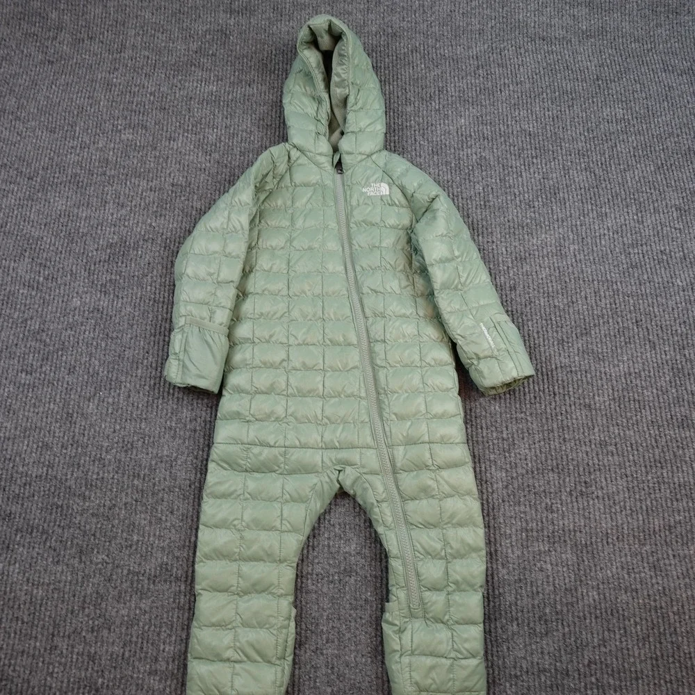 The North Face Bunting Snowsuit Baby 18-24 Months Green ThermoBall Fleece Hooded